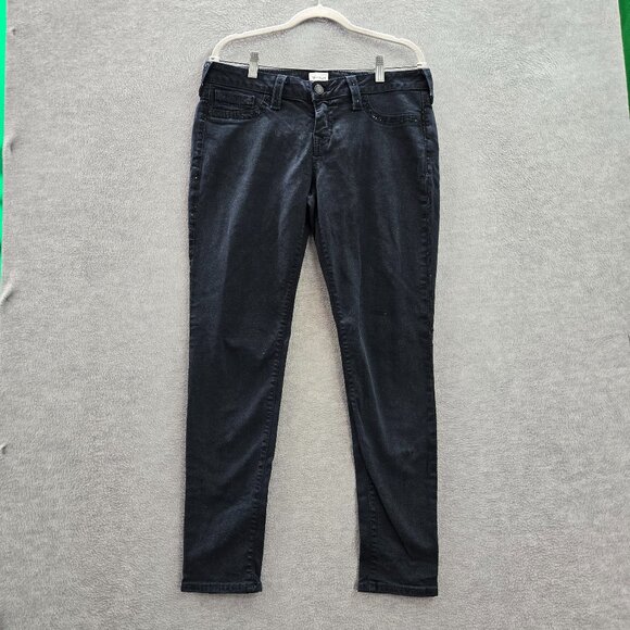 True Religion Women Jeans 32 Black Casey‎ Super Skinny Low Rise Studded Pockets - Picture 1 of 15